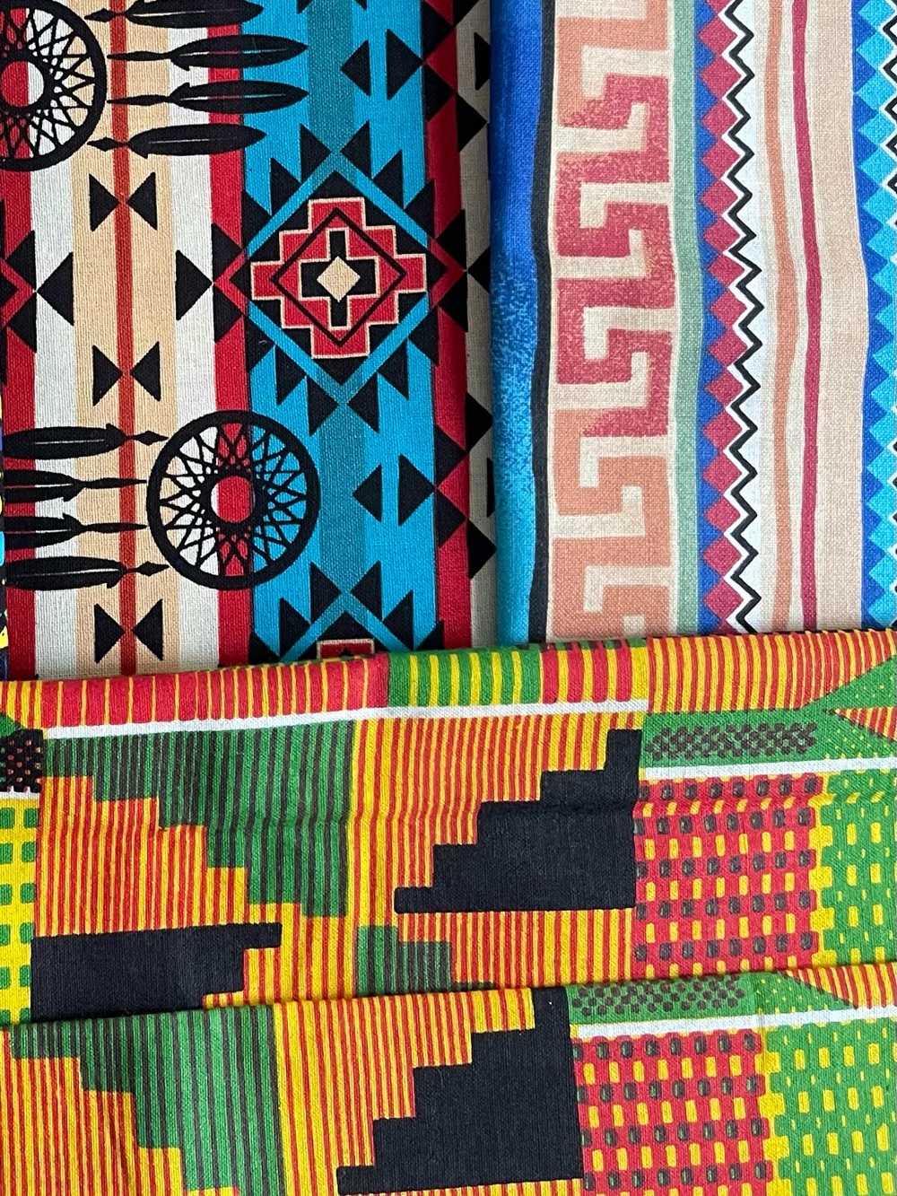 ✨$10 OFF $30✨ Cotton Southwestern Tribal Fabric Remnants Lot Quilting Supplies